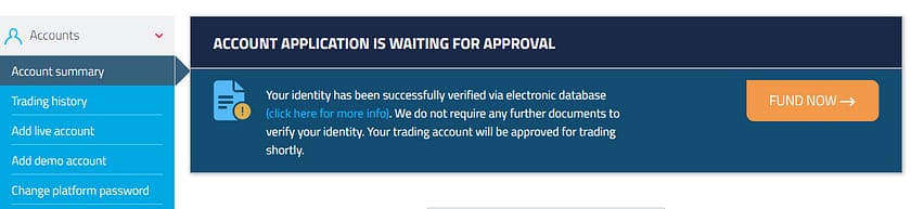 FP Markets Application page 5: Start Trading