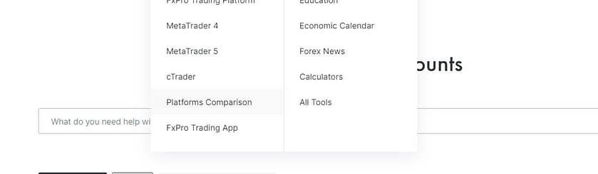 sub navigation fxpro