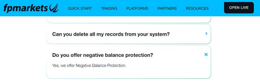 FP Markets: FAQs section