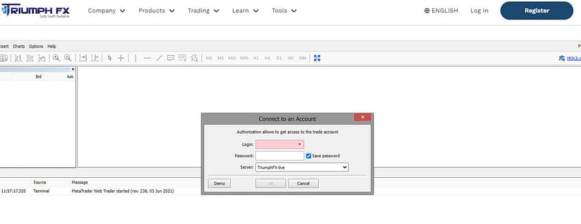 TriumphFX MetaTrader Terminal