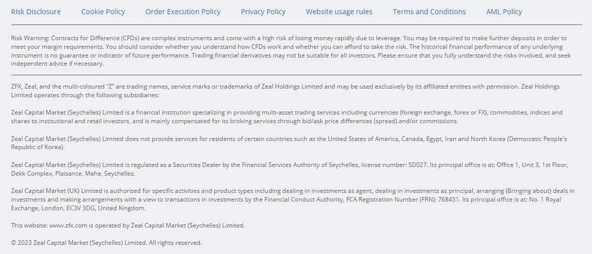 ZFX Broker Regulations
