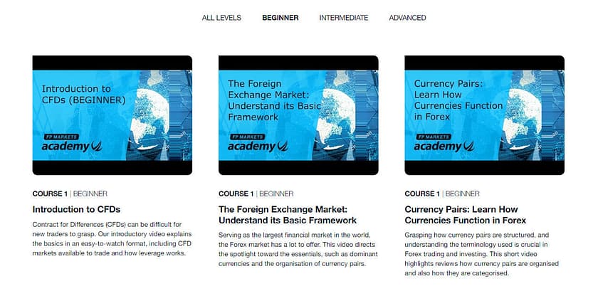 FP Markets: Trading Video Section
