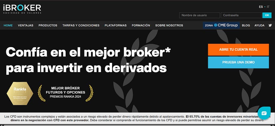 iBroker Spanish Webpage Overview
